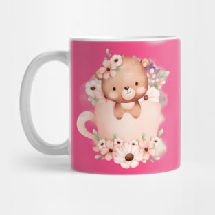 Cute Panda Bear Full Flower - Adorable Panda - Kawaii Panda Mug